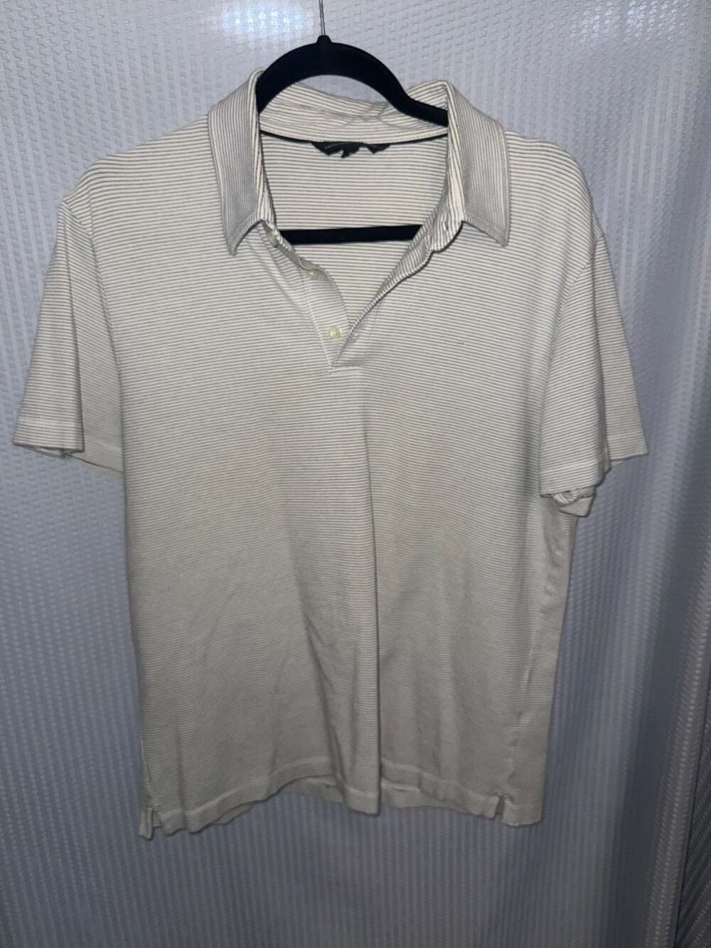 Express Design Studio Men's Striped Short Sleeve Sweater Polo